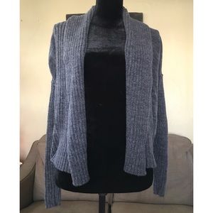 Thick Gray Ribbed Banana Republic Cardigan Sweater
